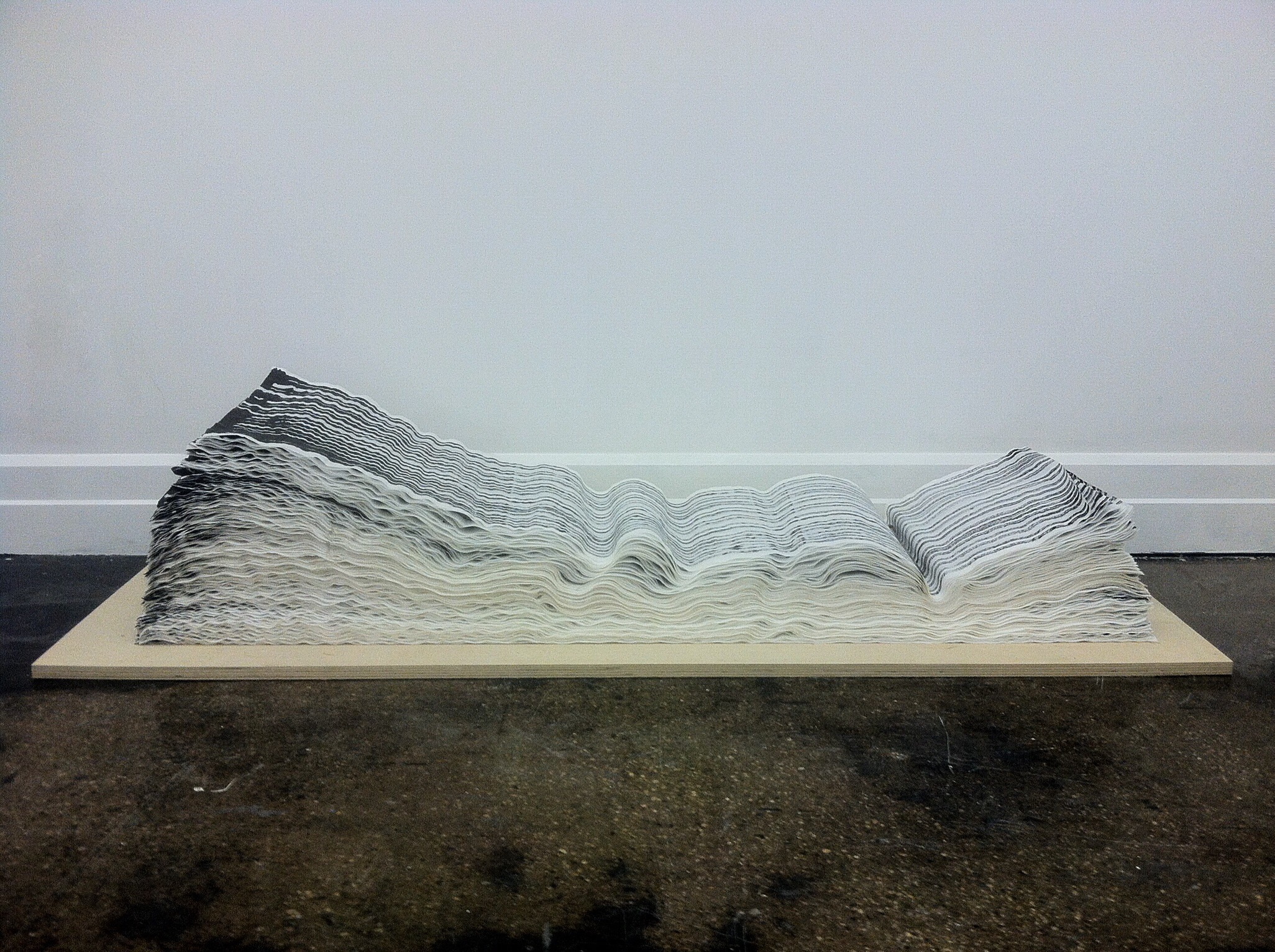 korean calligraphy ink on korean mulberry paper W60"xD20"xH14" 2014