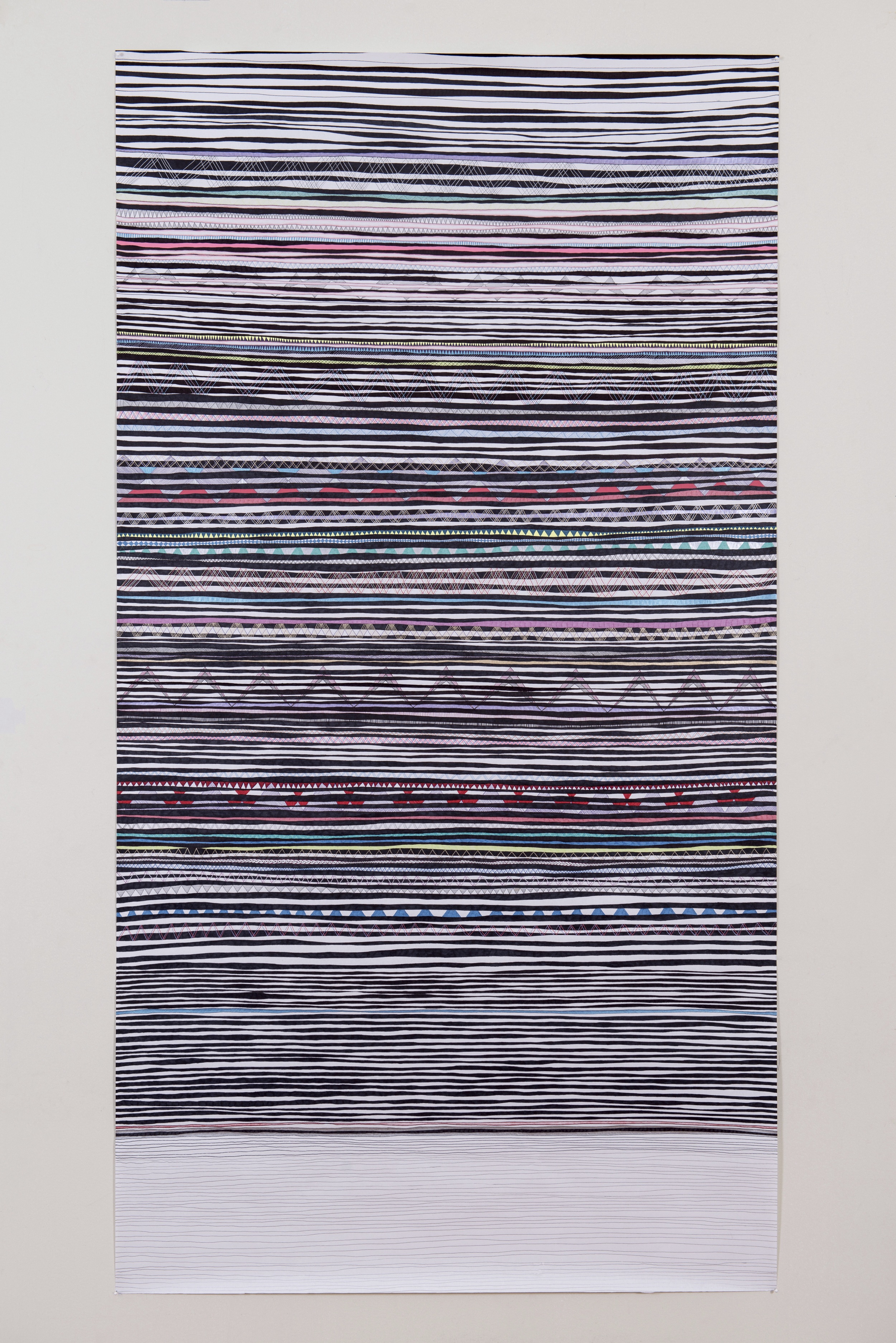 pen on paper W36"xH78" 2014 Spring exhibition at University college hospital by Gitoon in London,UK 2015
