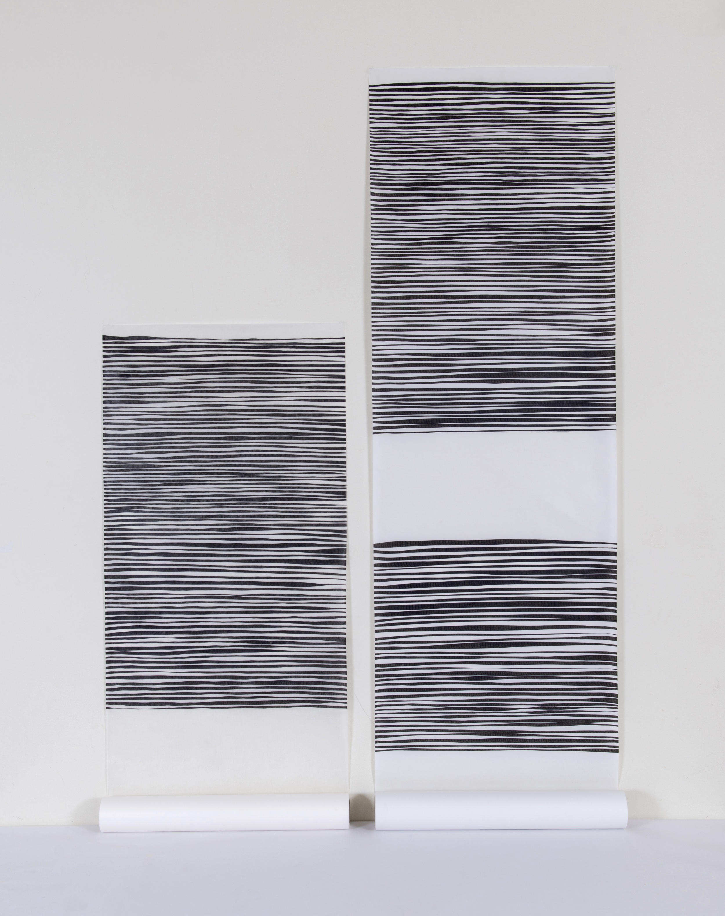 pen on tracing paper, draft paper W38"xH87"xD2.5" 2015