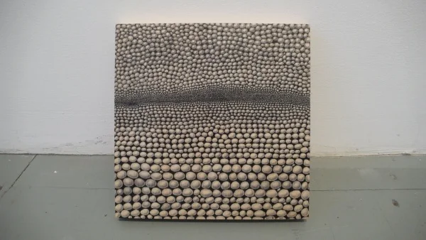 pen,color pencil on wood W8"xH8"xD1/2" 2011 private collector