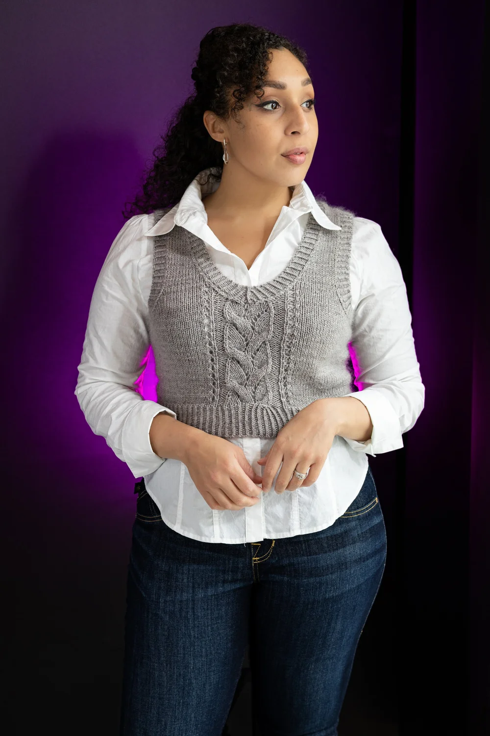 Bestie Vestie: Size-Inclusive V-Neck Vest Knitting Pattern VSD