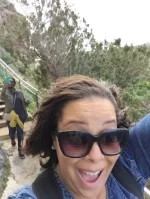 Me and Chidi about to descend into the cave in ibiza, Spain.