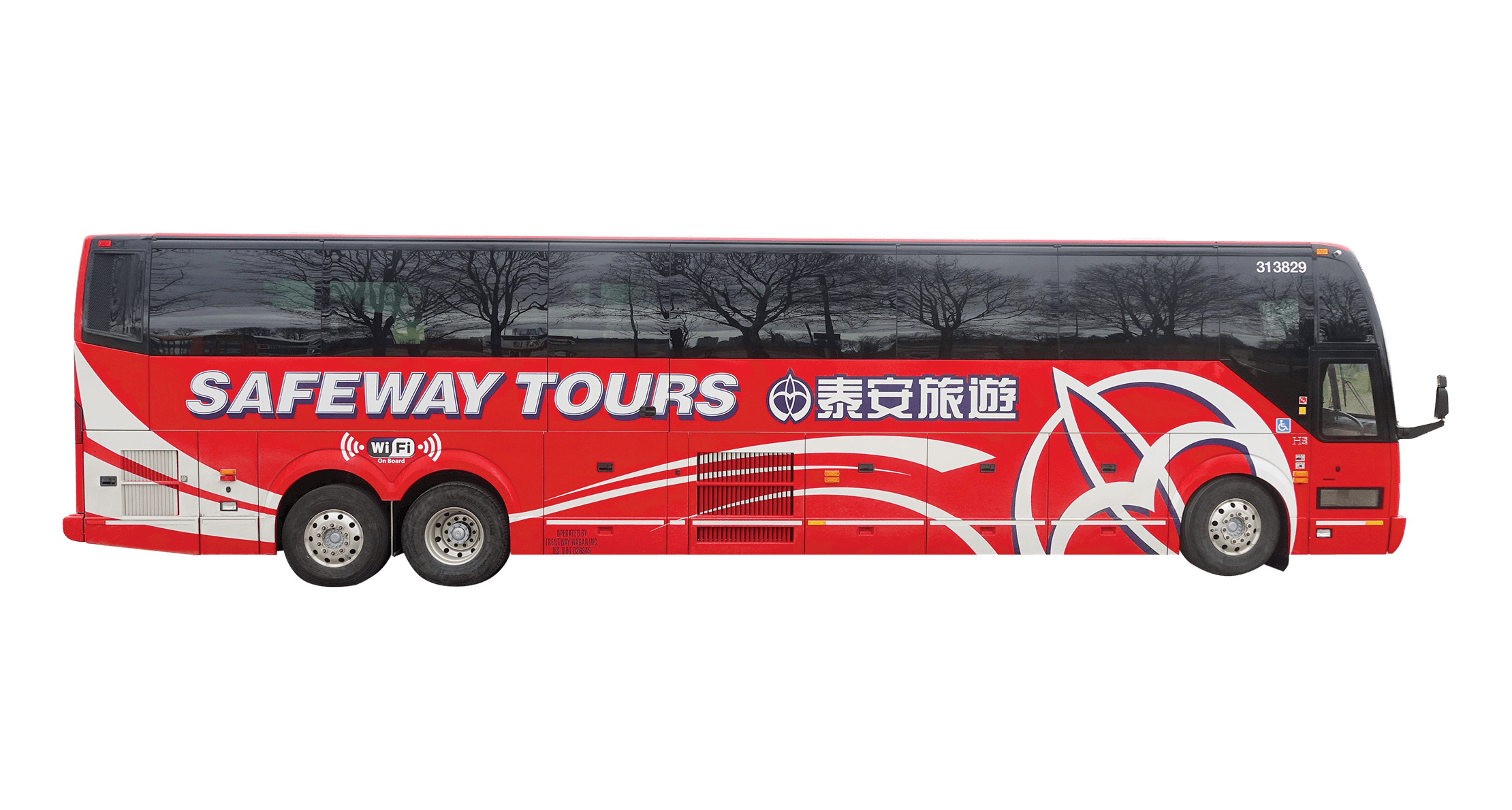 You’ll see this signature red bus all over the city.