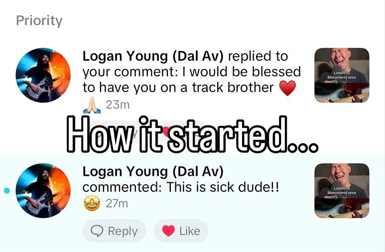 Back in August, I posted a clip of me singing a song from my band @catalustband. The video only had around 380 views at the time, but it somehow caught the attention of the incredibly talented @l_youngg. He sent me an instrumental track a couple days