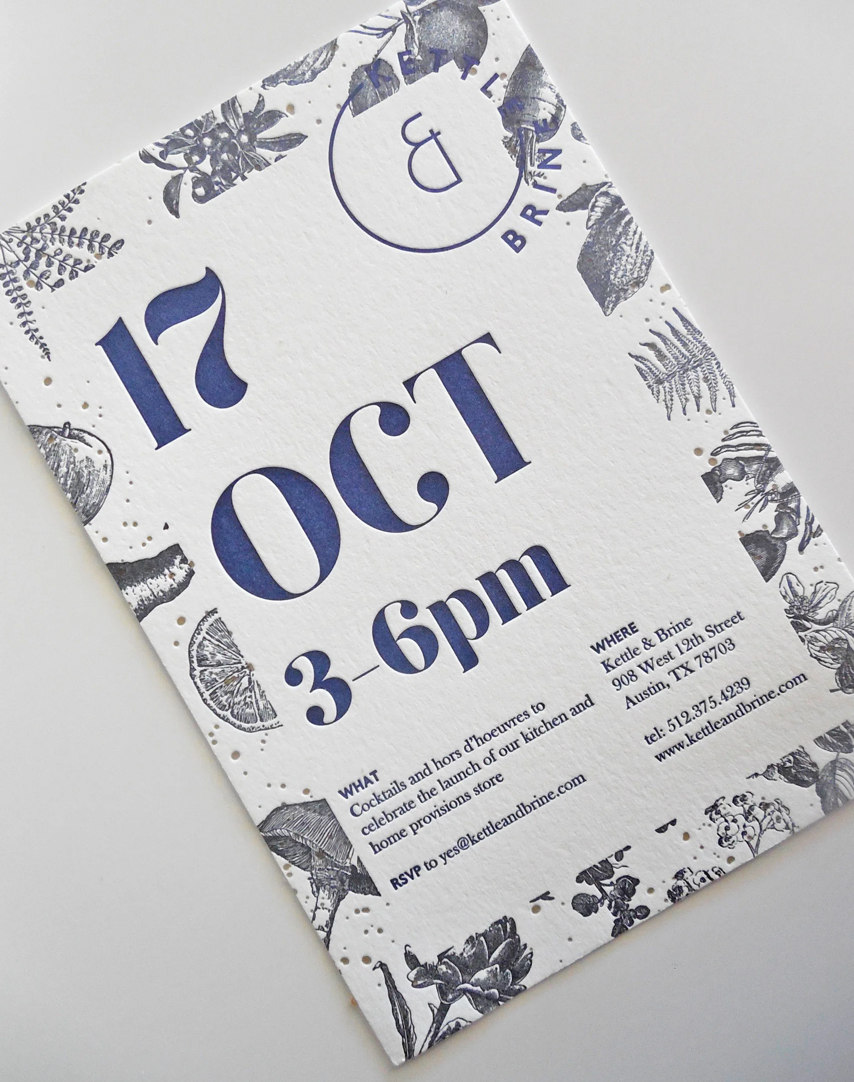 Kettle & Brine shop launch invite