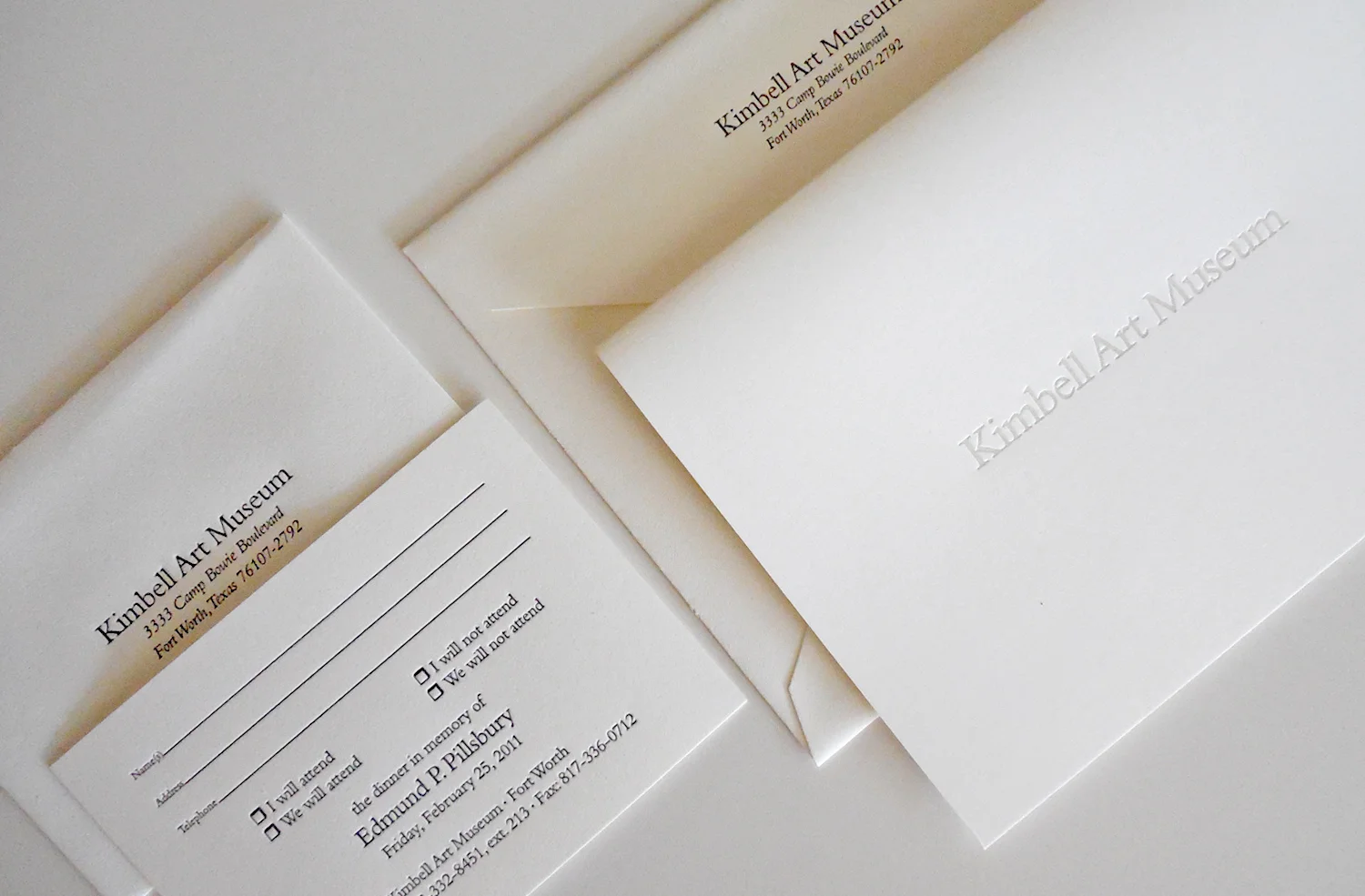 Tone on tone ink for Kimbell Art Museum, Fort Worth.