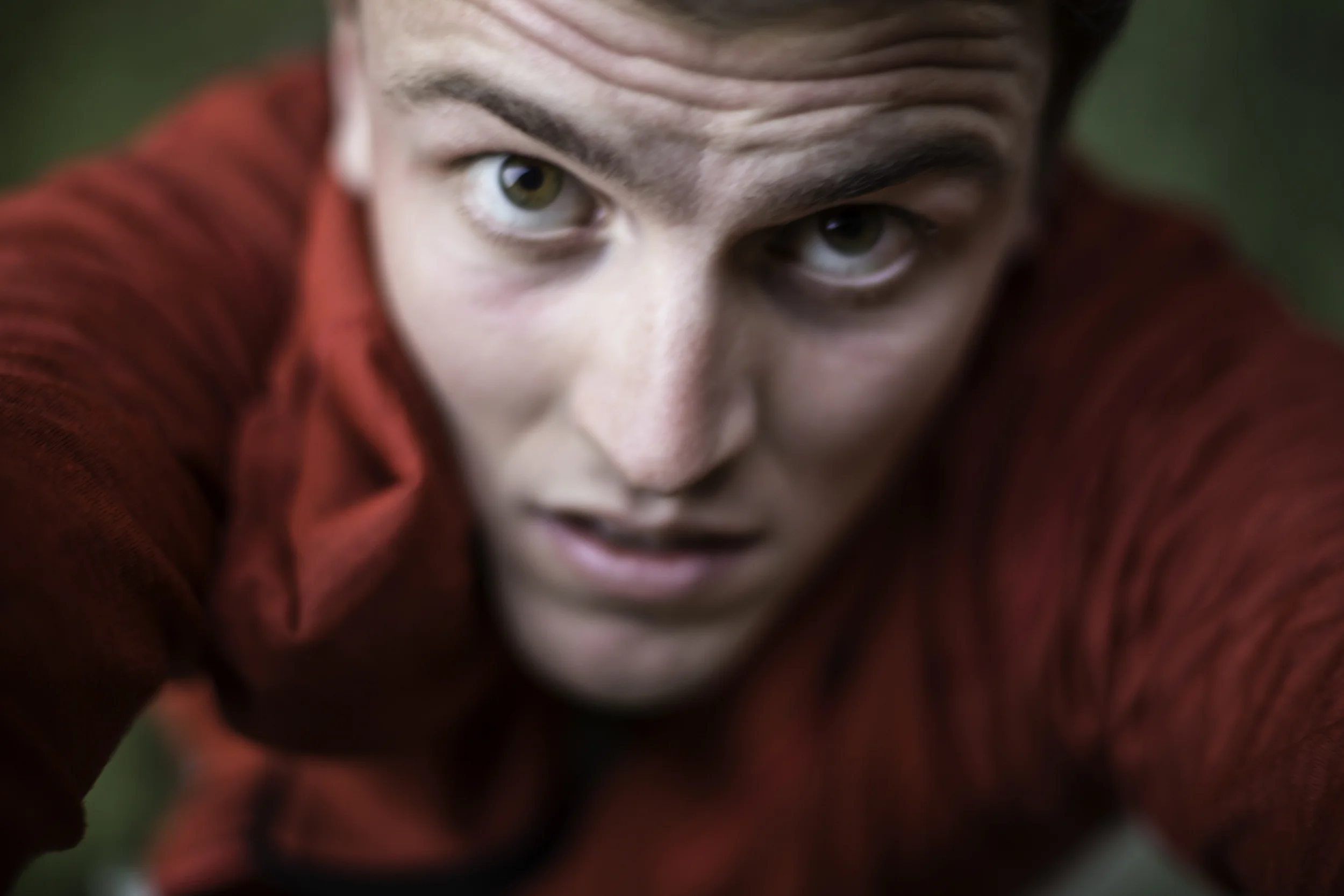 This is what a scared Keegan face looks like. Hanging above the chasm...