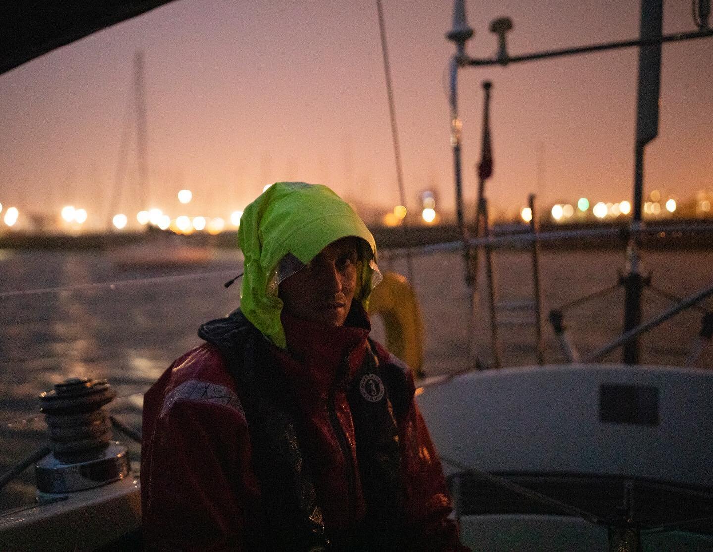 This is what you look like after sailing through a lightning ⚡️ storm; taking refuge in an oil refinery, swaying to the swell of the ocean as dead birds float by. Relieved. 

With @mustangsurvival #livebeyondland

#lightning #storm #rain #sailing #sa