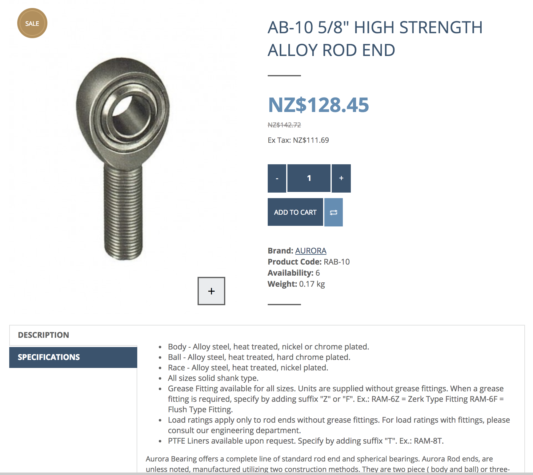 John Brooks Website - Example product page