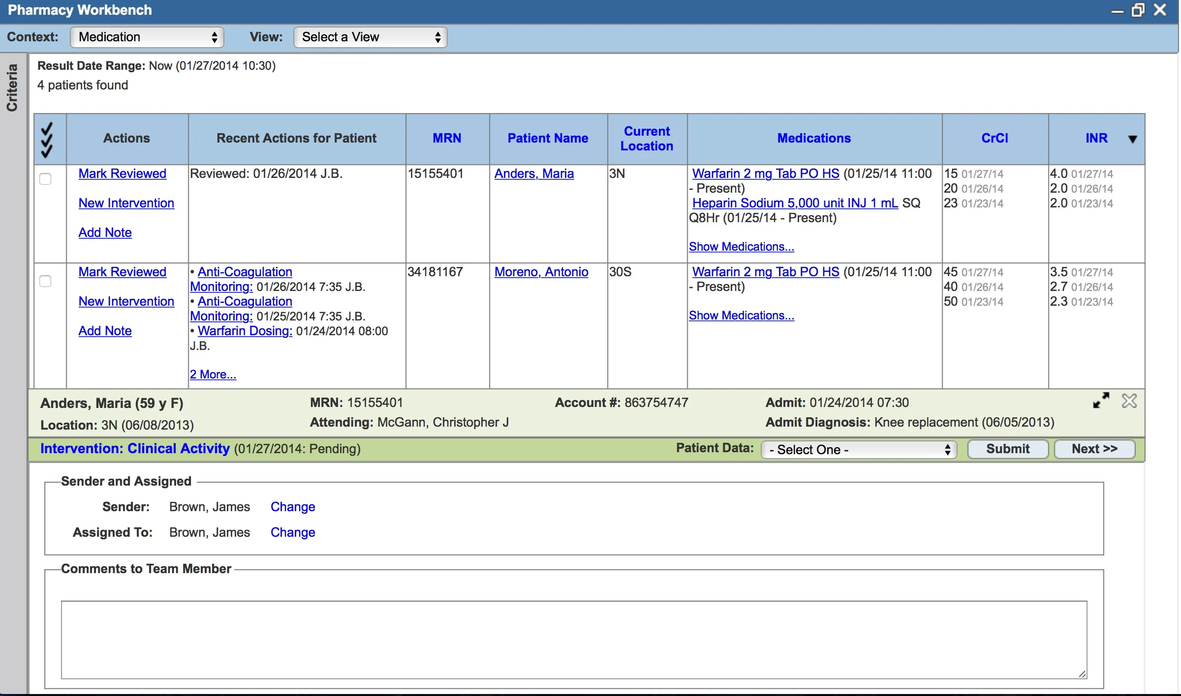 Intervention concept mocked up in Axure.