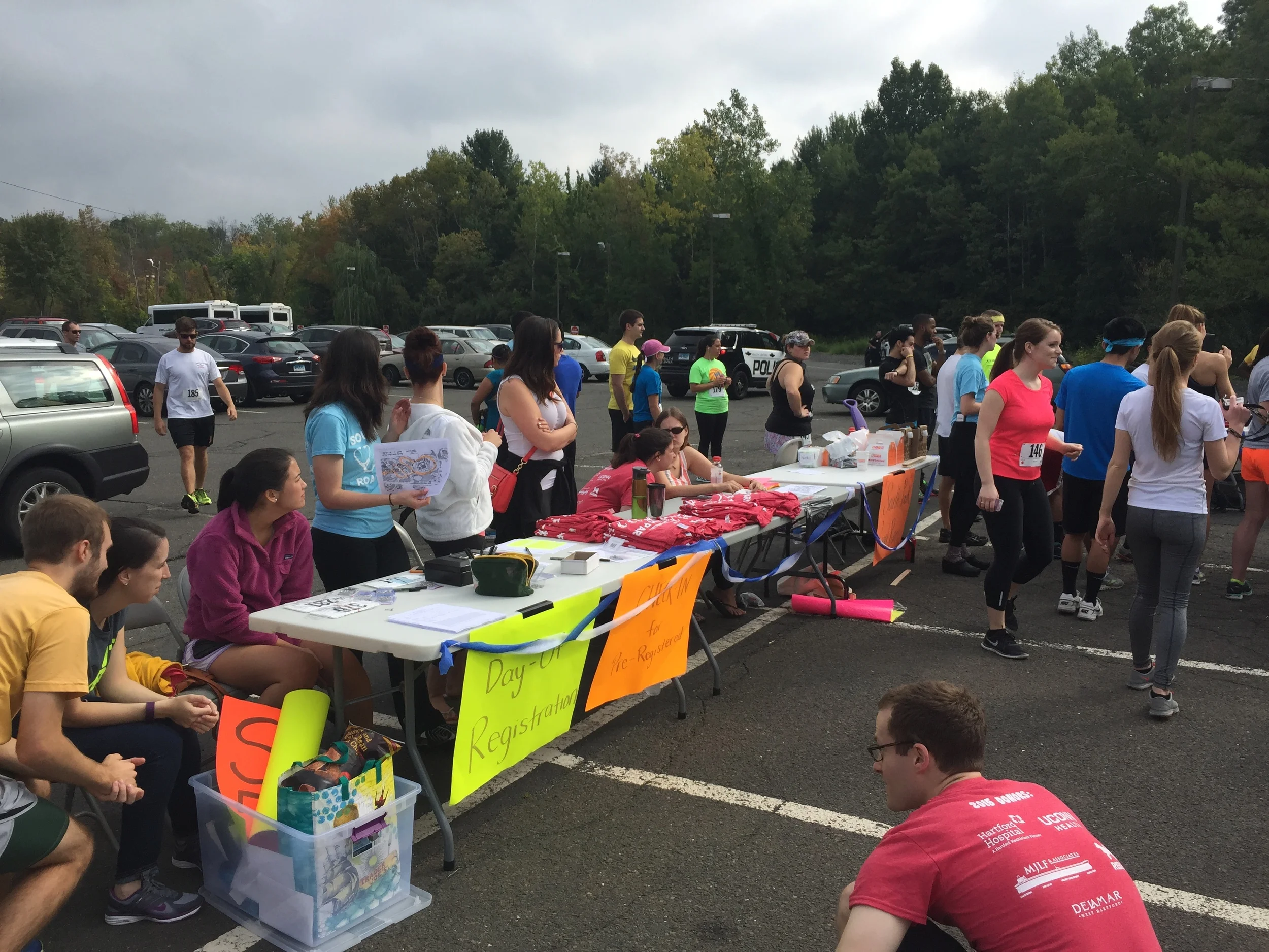 Pre-race registration.