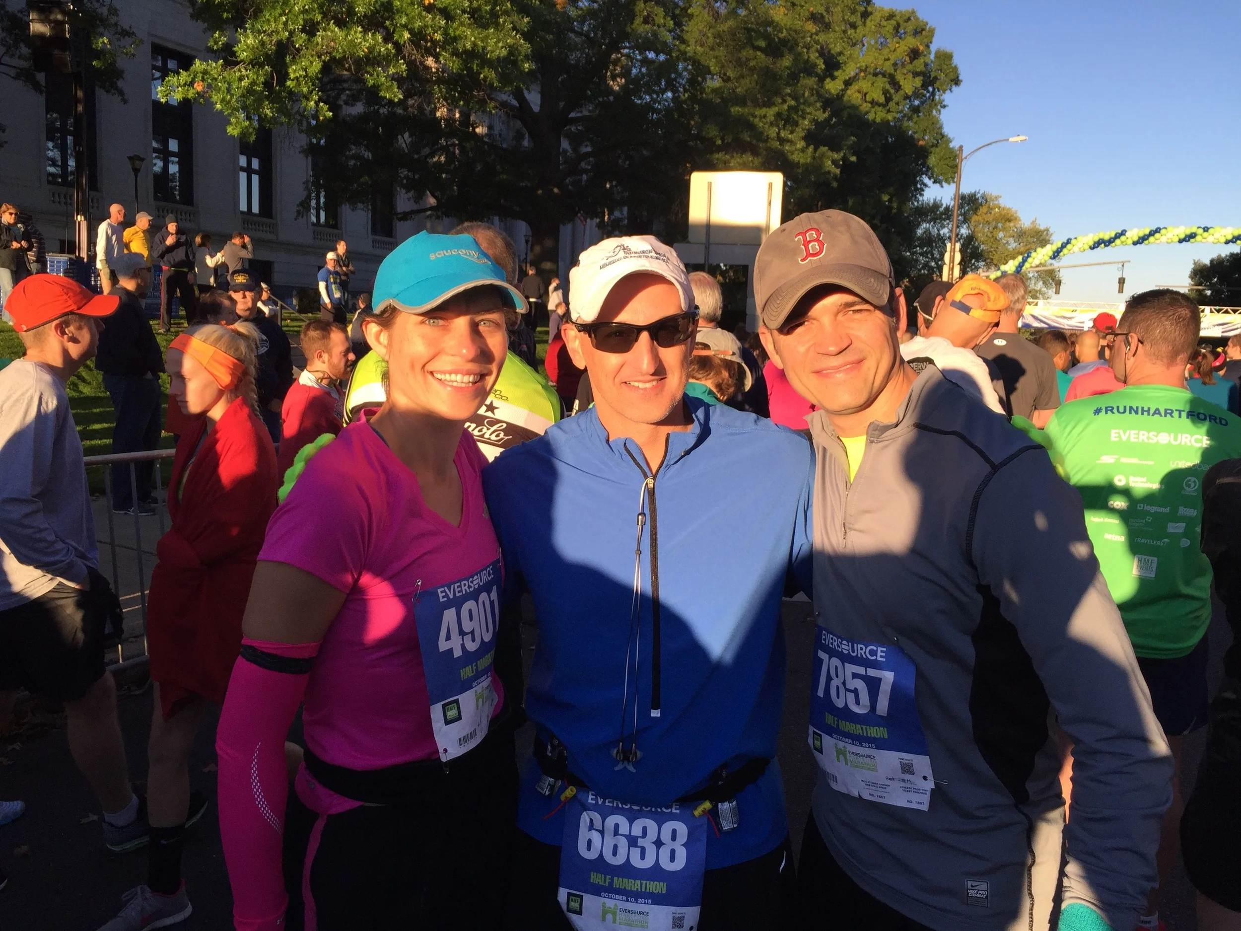 Three Running Obstetricians getting ready for the start.