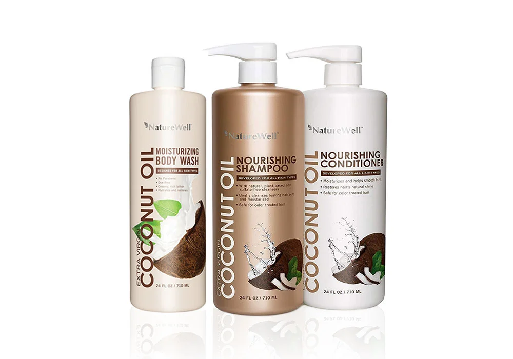 Coconut Oil Body Wash, Shampoo, and Conditioner