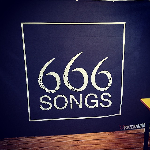 The backdrop is ready for 666 LIVE! Are you coming tonight to Harry B James? #live #Stockholm #r&ouml;j