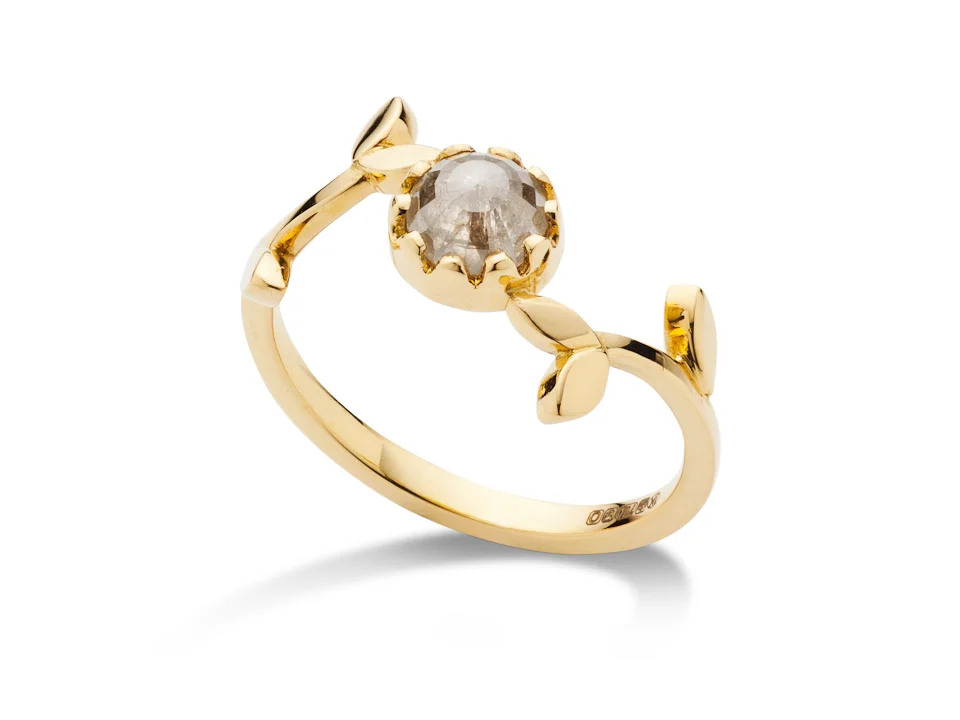 Rose cut grey diamond ring, Click here