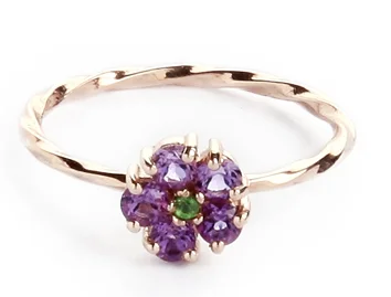 Hannah II ring set with amethyst and tsavorite 