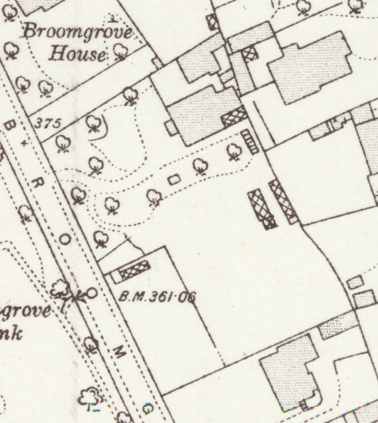OS Map of Extent of Broomgrove Lodge - 1923