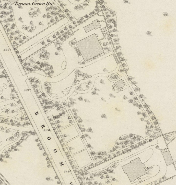 OS Map of Extent of Broomgrove Lodge - 1853
