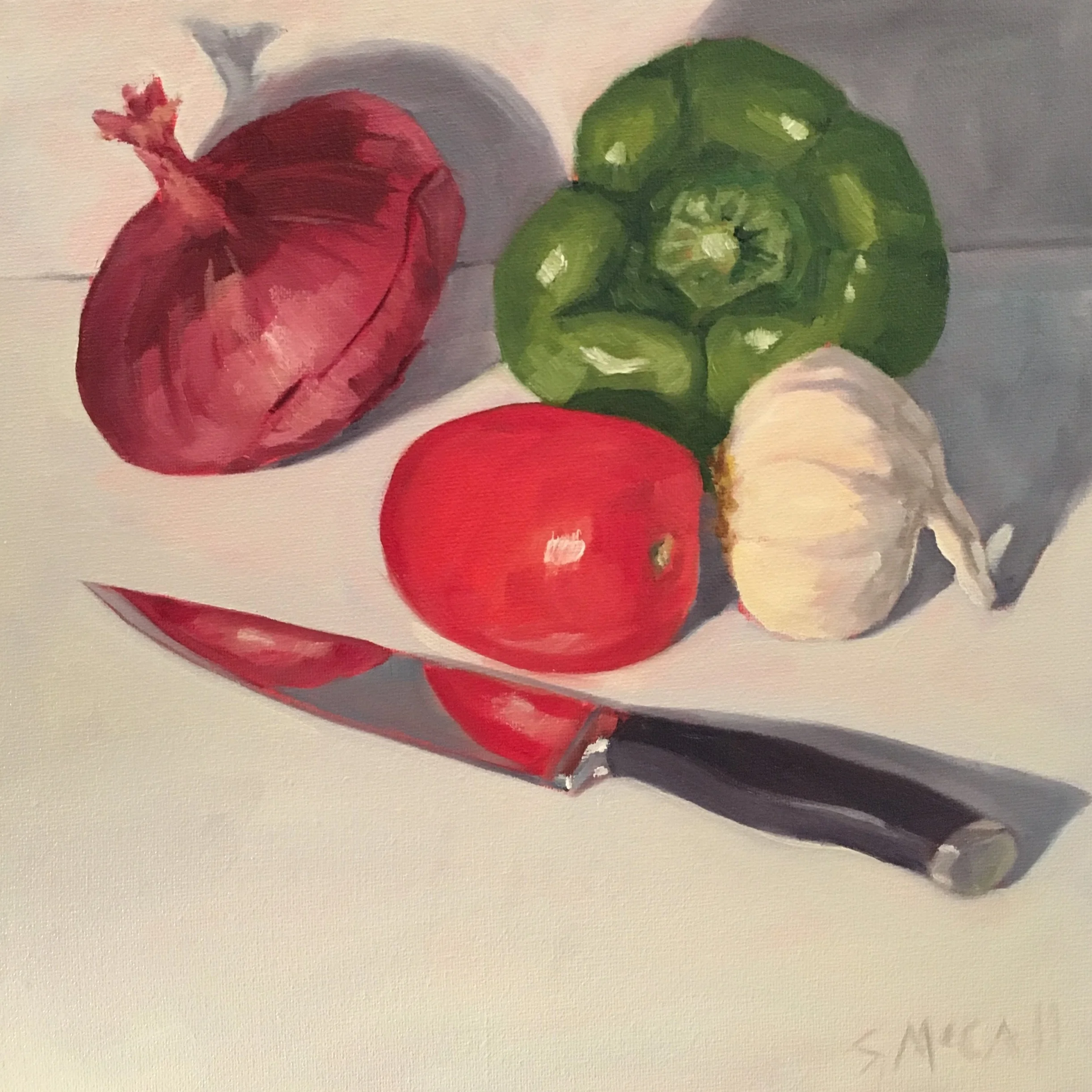   Salsa   10”x 10”   Oil on canvas  (Private collection)     