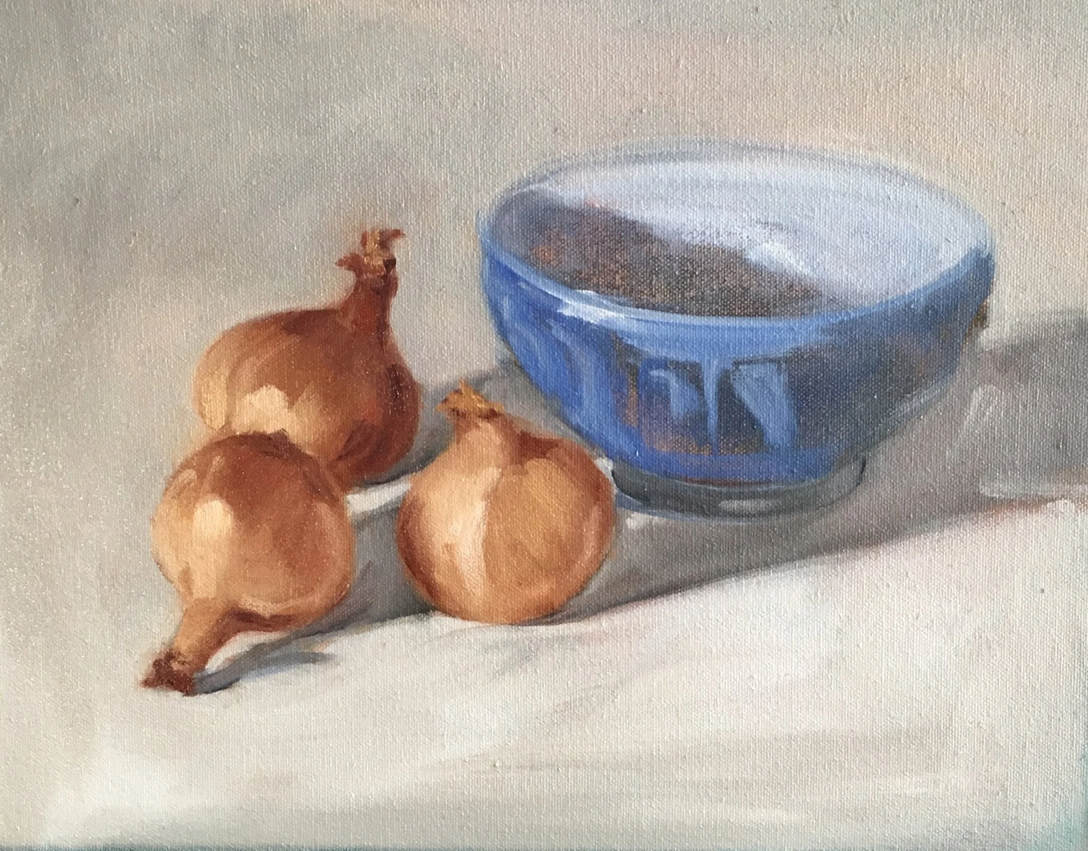   Shallots   8”x 10”   Oil on canvas  (Private collection) 