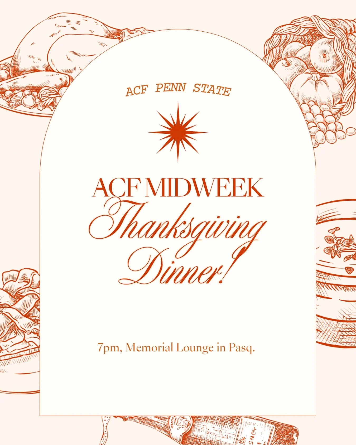 Get excited!! This Wednesday we are hosting a Thanksgiving dinner before break! In our GroupMe, we have two links, one form for attendance so we know how many people are coming and the other is a spreadsheet, where you can say what you are bringing t