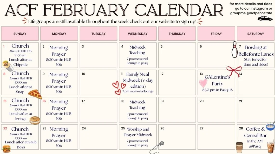 February calendar! 💞