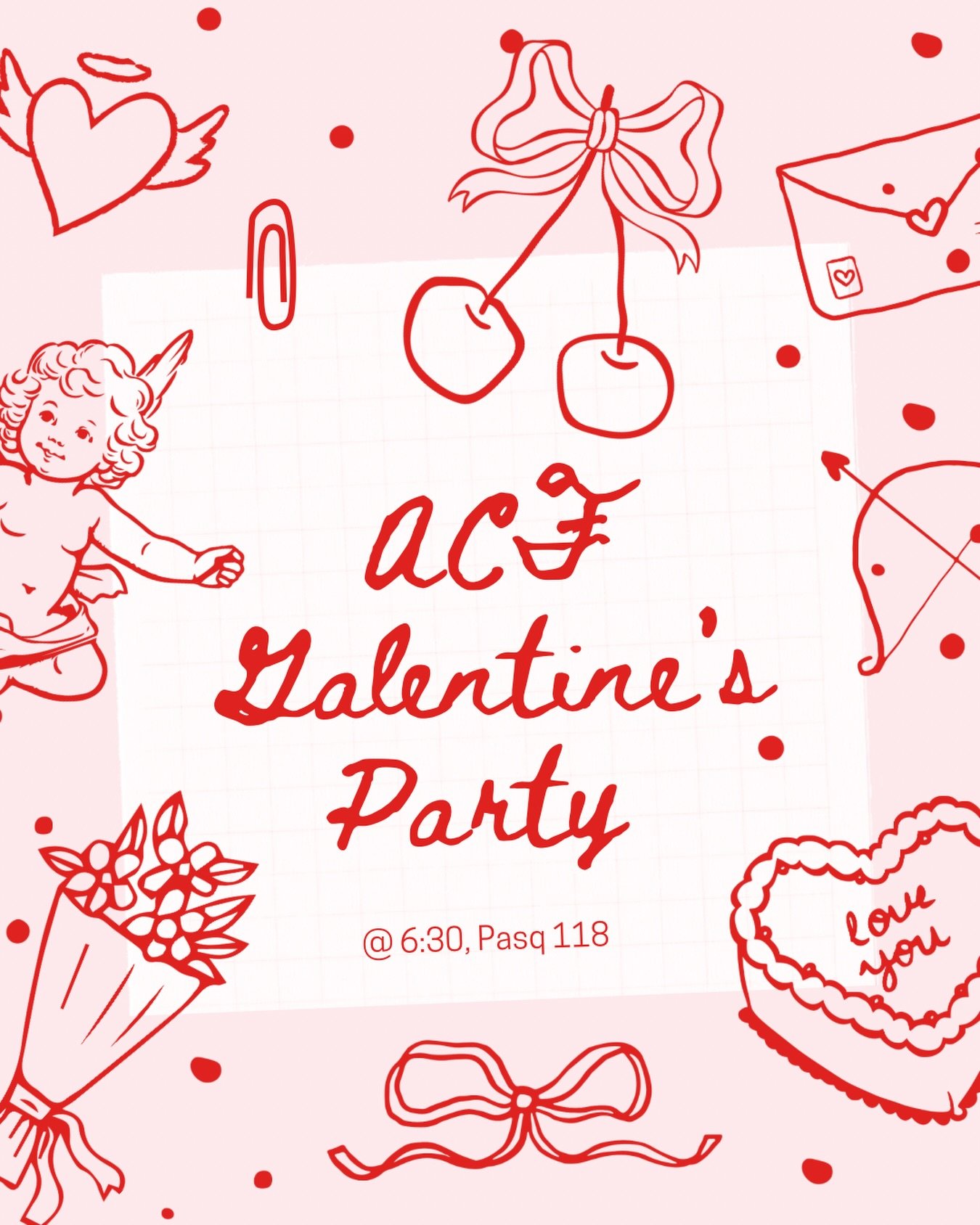 This Friday we will be hosting a GALentine&rsquo;s party in room 118, at pasq!! 💌
We will be making bible charms and painting covers for prayer/scripture art journals 🎨💞 
Along with arts and crafts, we will be providing snacks and drinks (valentin