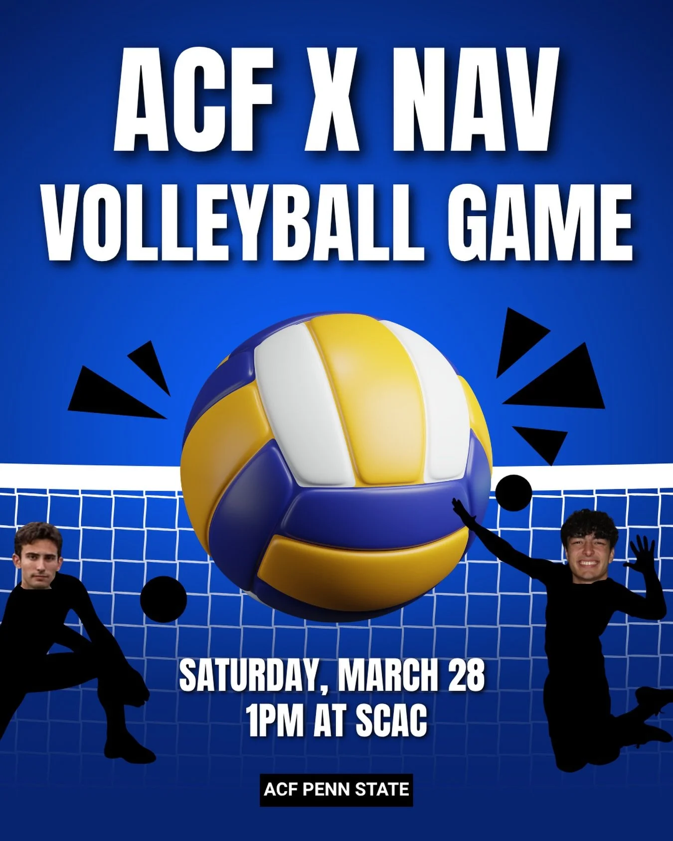 Are you free this Saturday? Come down to State College Alliance Church at 1pm and play volleyball with Penn State Navigators! Sign up for rides in our linktree/website.