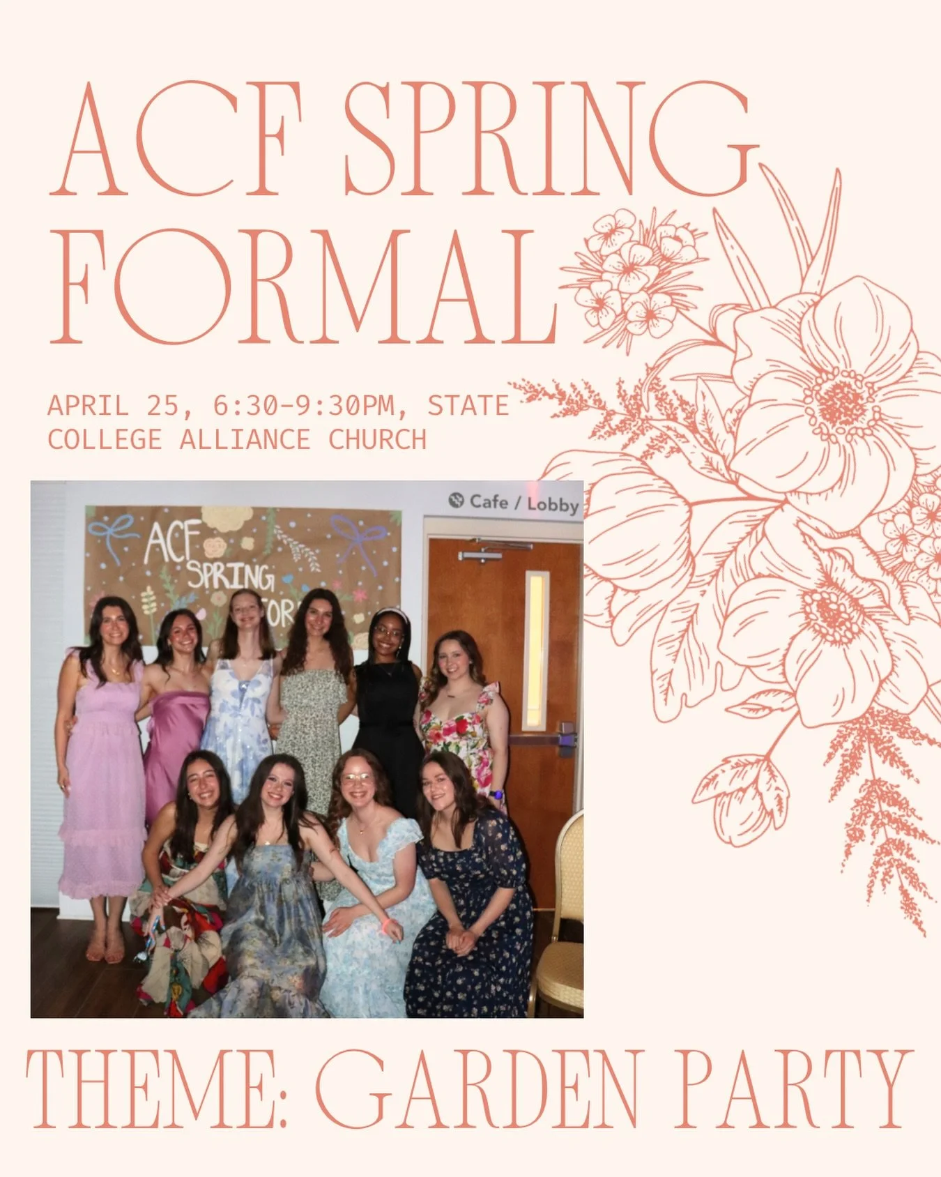 GARDEN PARTY!! 🌷Our spring formal will on April 25, from 6:30-9:30pm! If you want to come, you can sign up on our website!