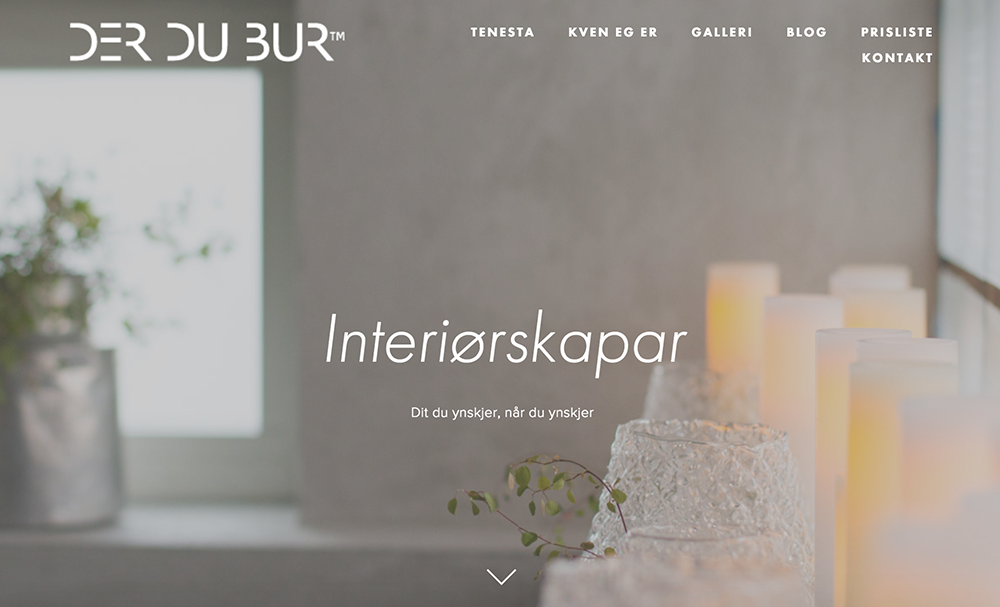 Ny nettside - www.derdubur.com Design - Video - Sosiale Medier - Rådgivning Kunde: Der Du Bur AS