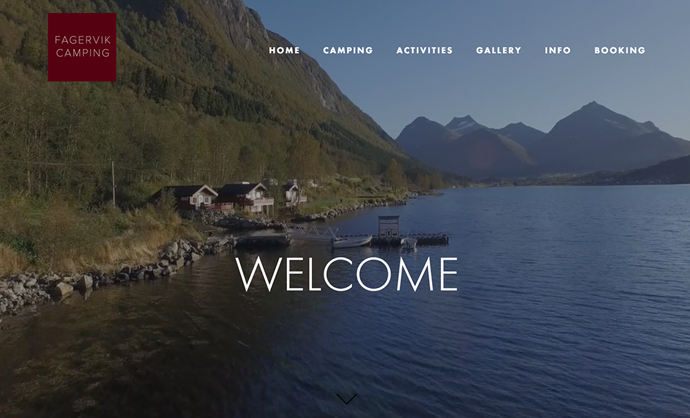 Ny nettside - www.fagervikcamping.no Design - Video - Sosiale Medier - Rådgivning Kunde: Fagervik Camping AS