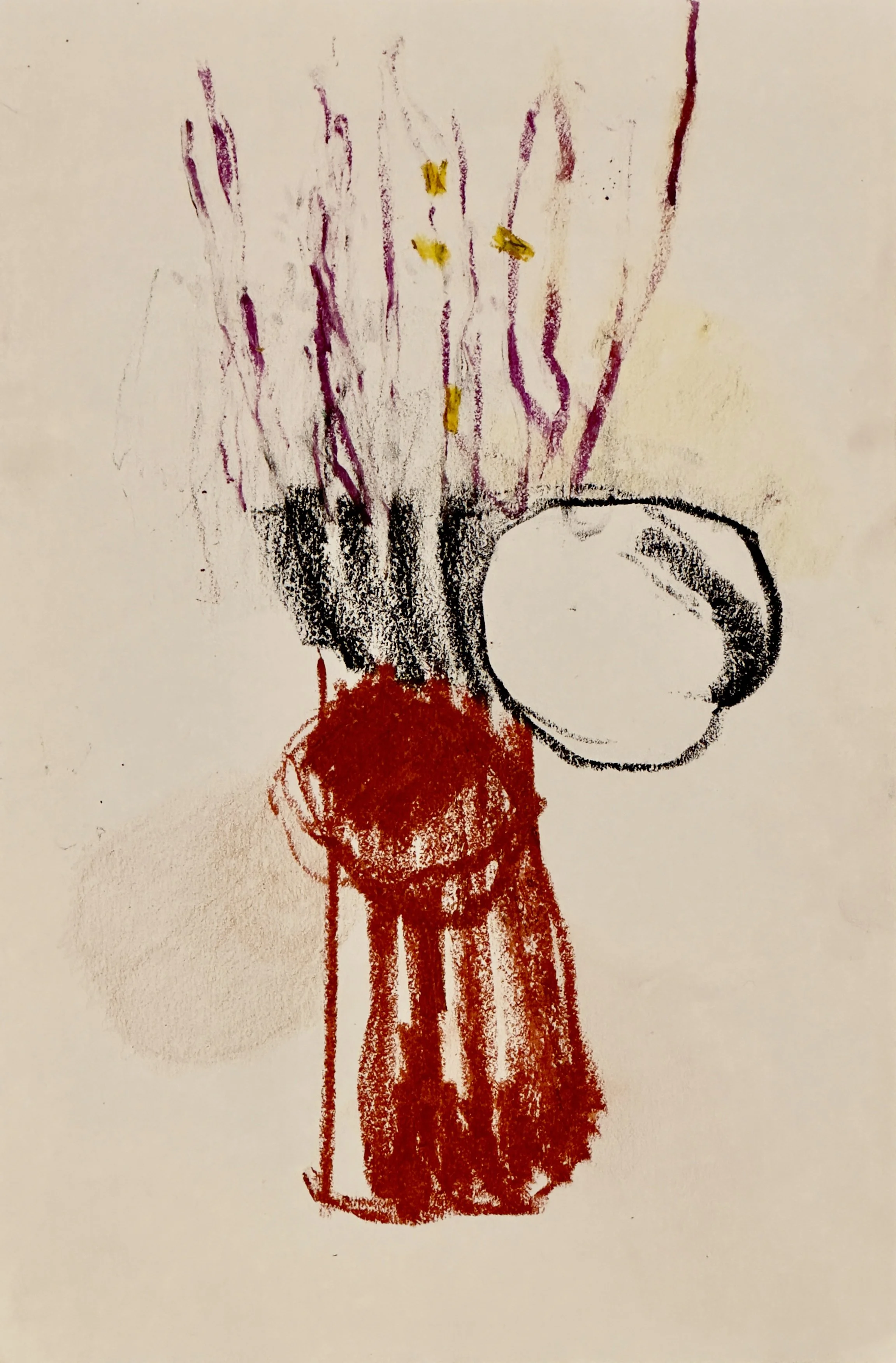  Untitled, 2024, oil pastels and colored pencils on paper, 29,7 x 21 cm 