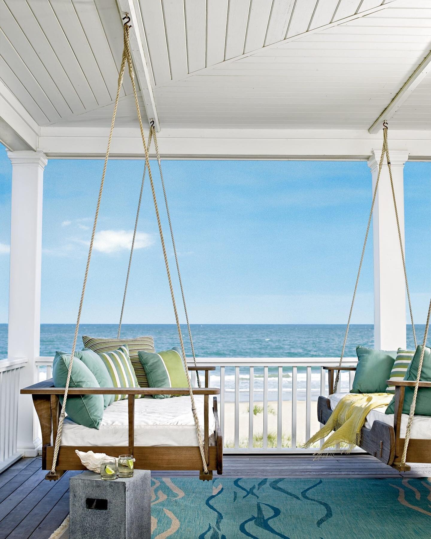 Fourth of July views from our oceanfront project featured this month in @southernlivingmag 🌊☀️ 🐚 &ldquo;Suspend swinging daybeds on the porch of this DeBordieu, South Carolina, beach house capitalize on the stunning views, shade, and waterfront bre