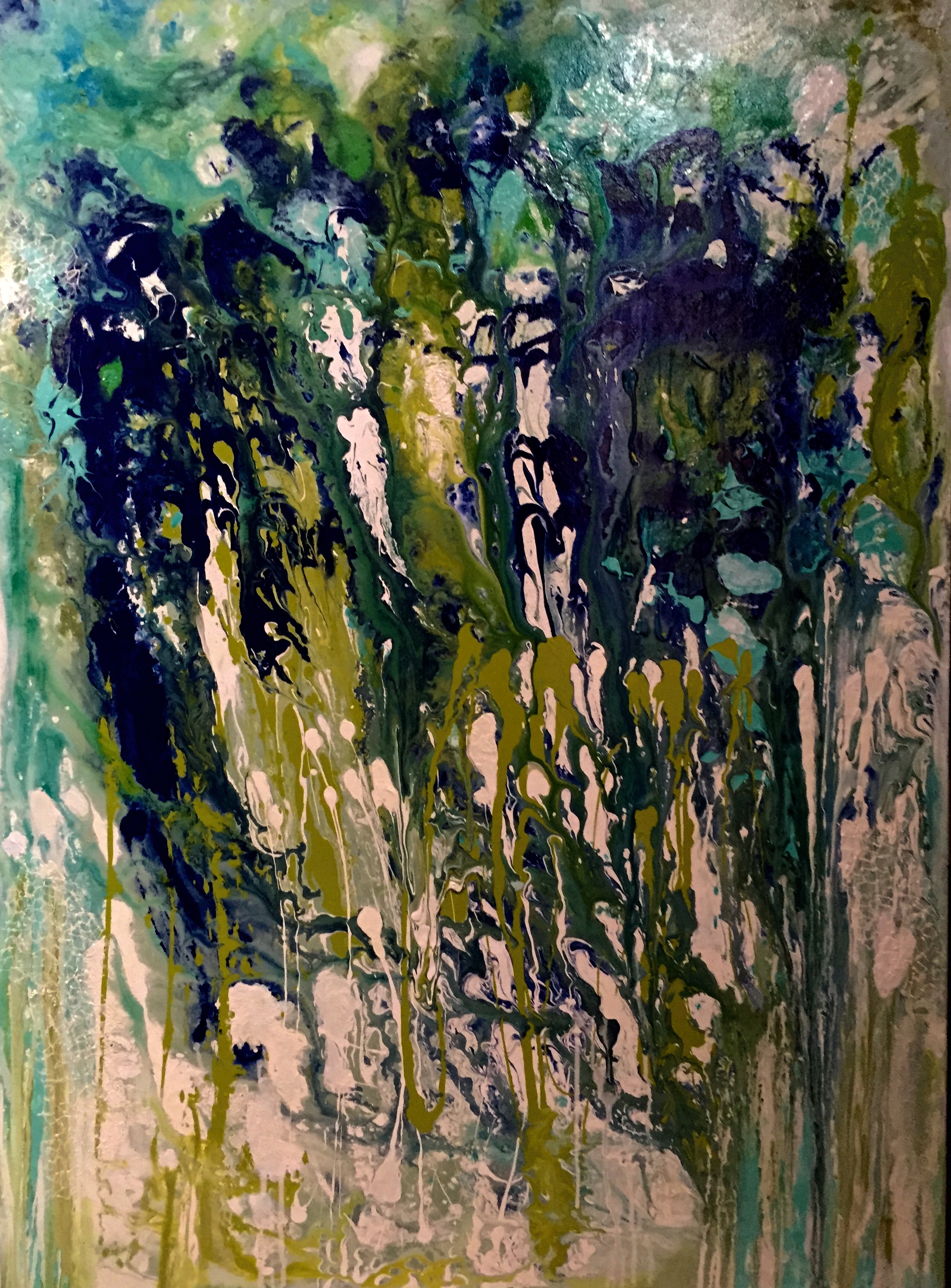 Raindrop Symphony 48” x 36” x 1.5” acrylic on canvas $1,550 Available