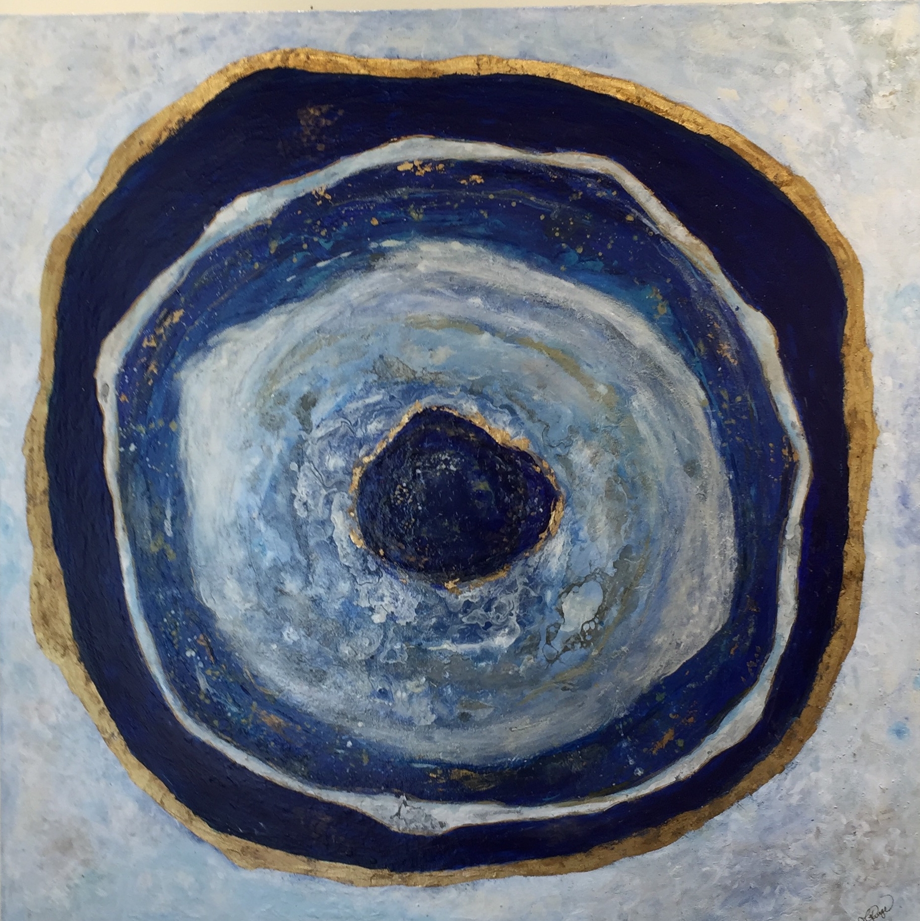 Agate Slice 36 " x 36" x 1.5” acrylic on canvas $1,100 Available
