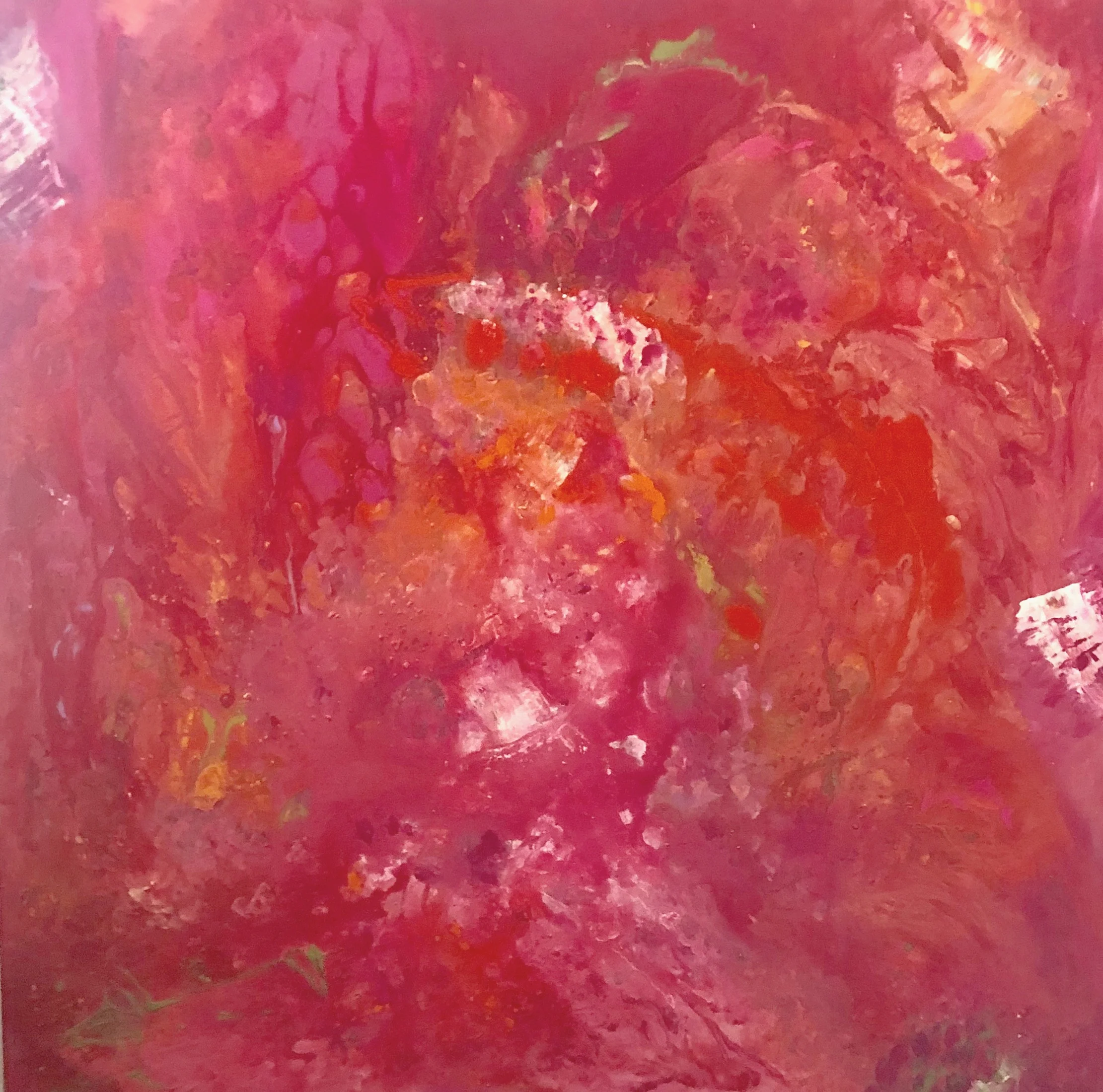 Hot Pink Rendezvous 36" x 36” x 1.5” acrylic on canvas $1,100 Available