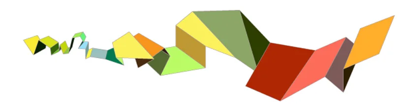 #2: Adobe Illustrator (2012) By twisting, combining and overlapping, it evolved into a structure with more depth and 3D volume in #2.