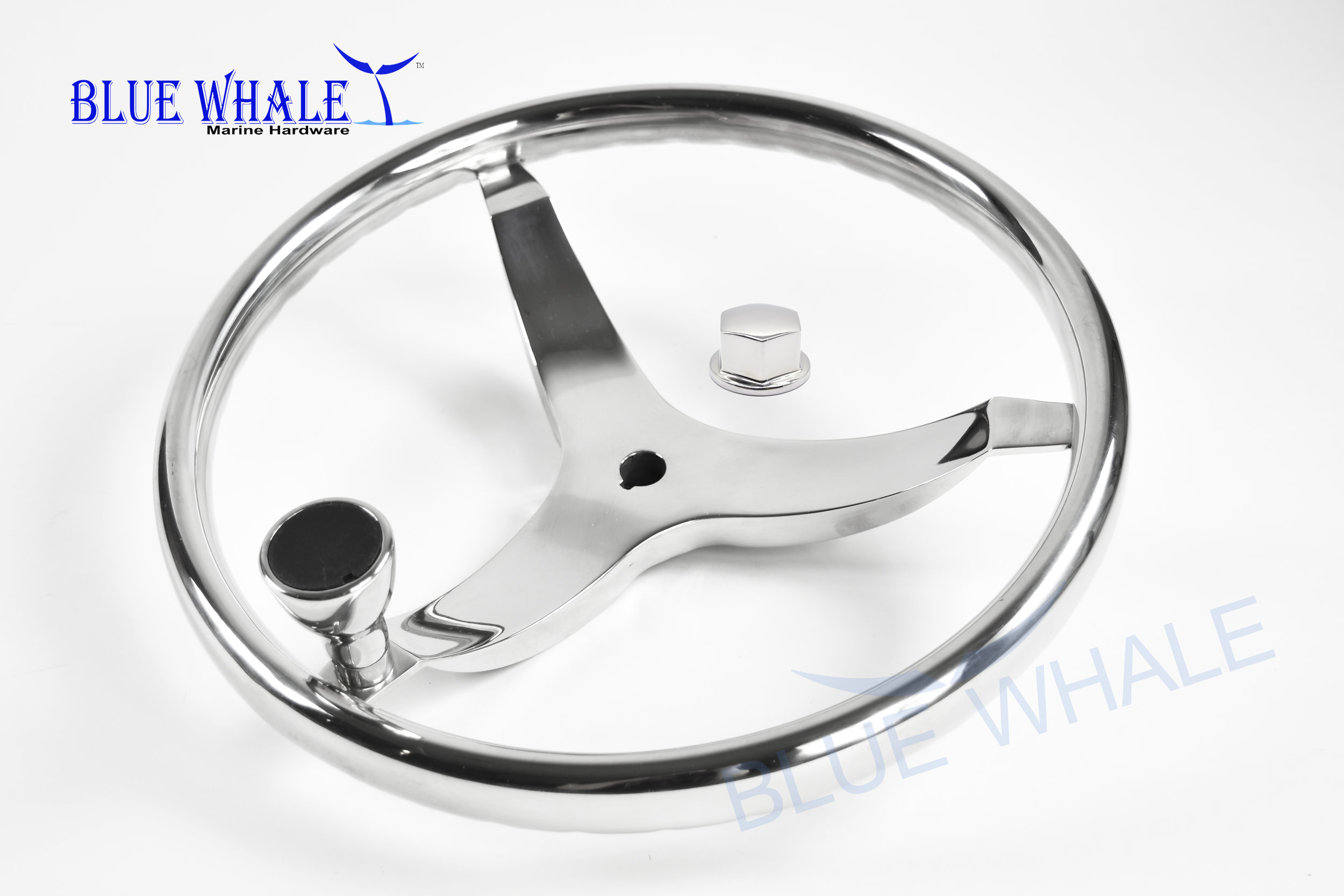 13-1//2/" Stainless Steel Boat Steering Wheel with 1//2/" Nut /& Knob Marine Yacht