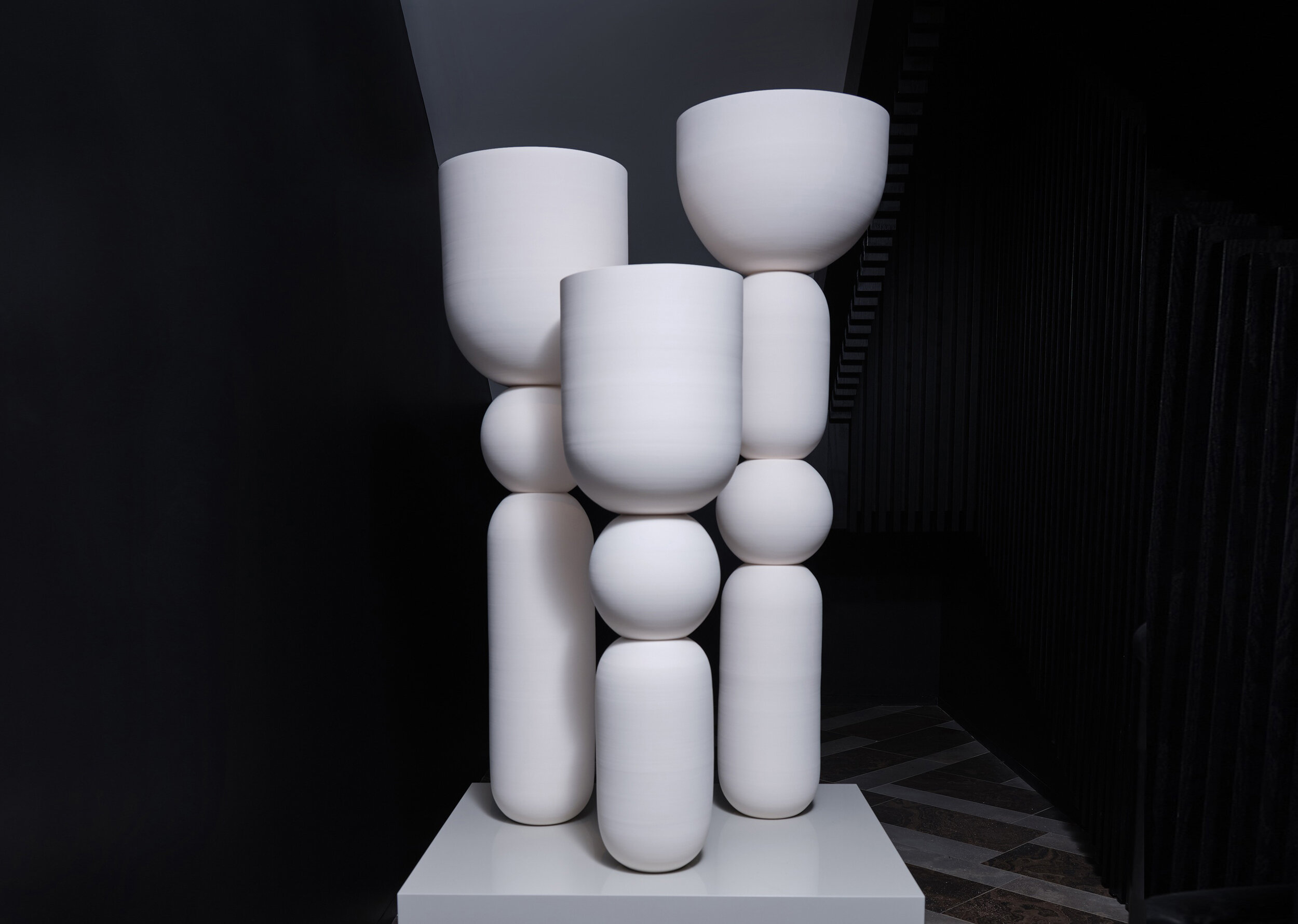 Sculptural Vase Trio