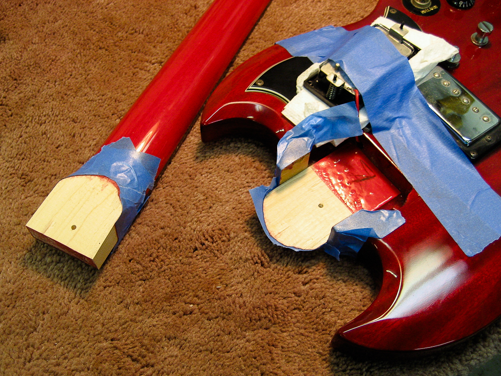 SG taped off and ready to glue back together