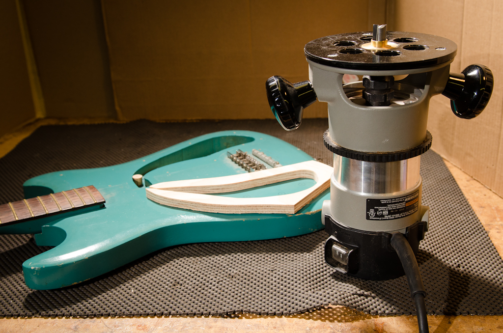 A router bit in combination with a collar to begins the new control cavity.