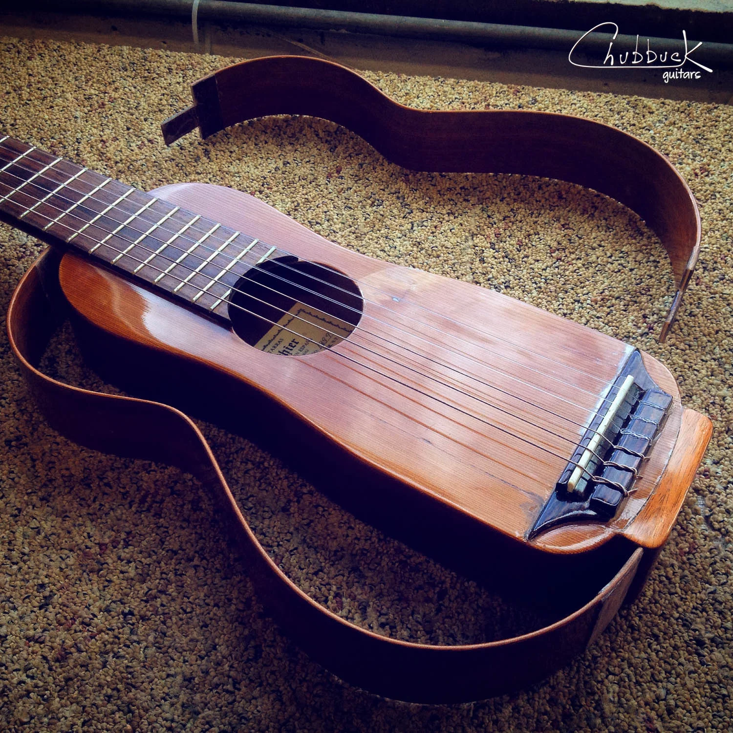 Removable side repair :: 1999 Luthier Music Corp TRVL01 Travel Guitar [2.1 lbs]