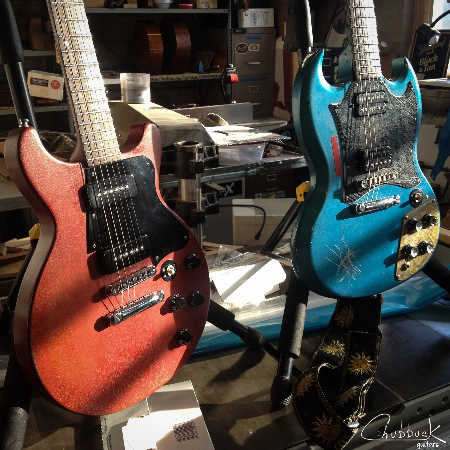 Gibson's in for repairs recently :: LP Double Cut & SG