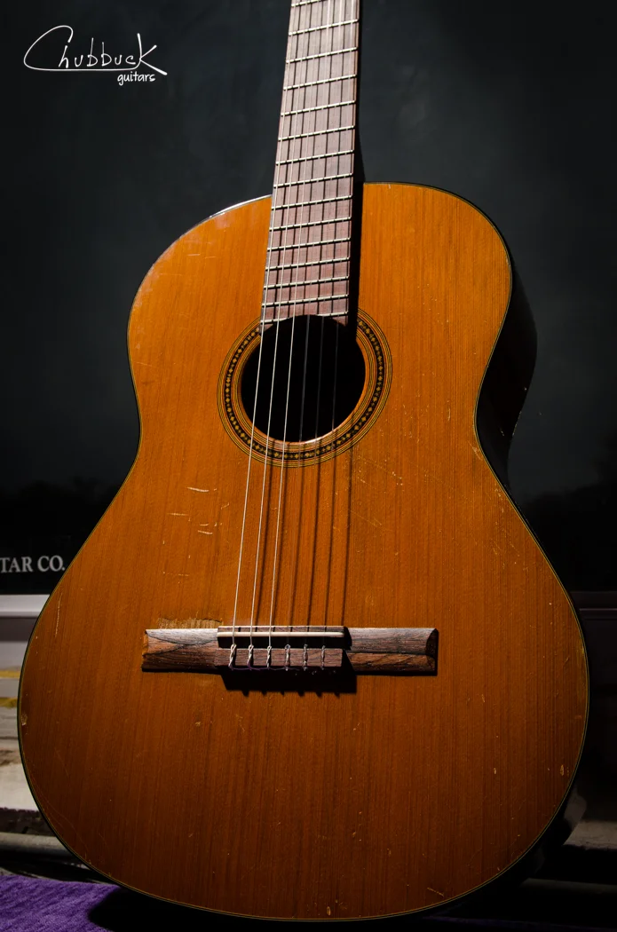 1969 Guild Mark III classical :: bridge reglue, new bone saddle & tuners remounted