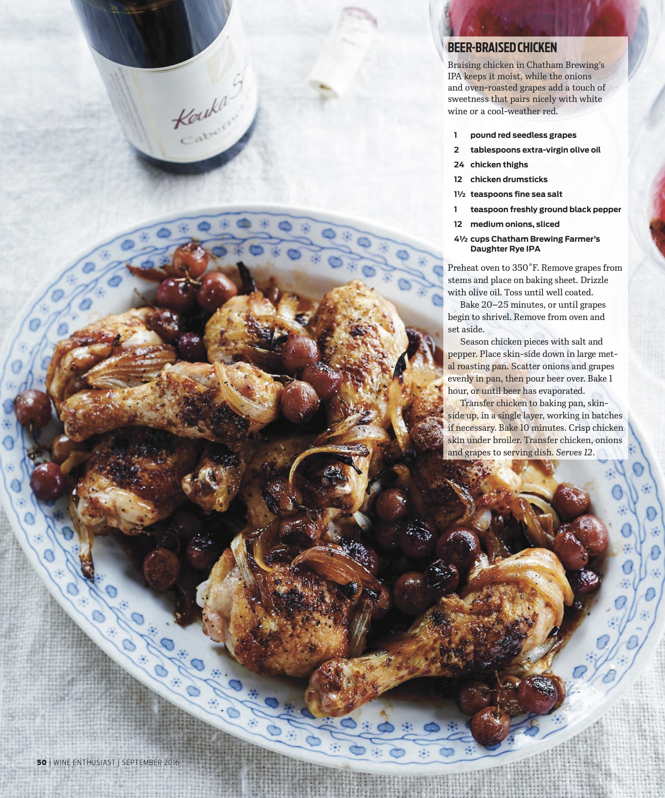 Wine Enthusiast Sept 2016 Beer Braised Chicken