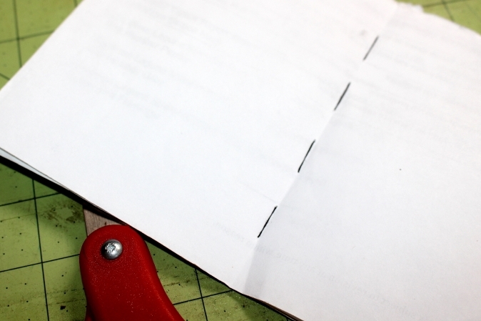 The inside of the bound booklet