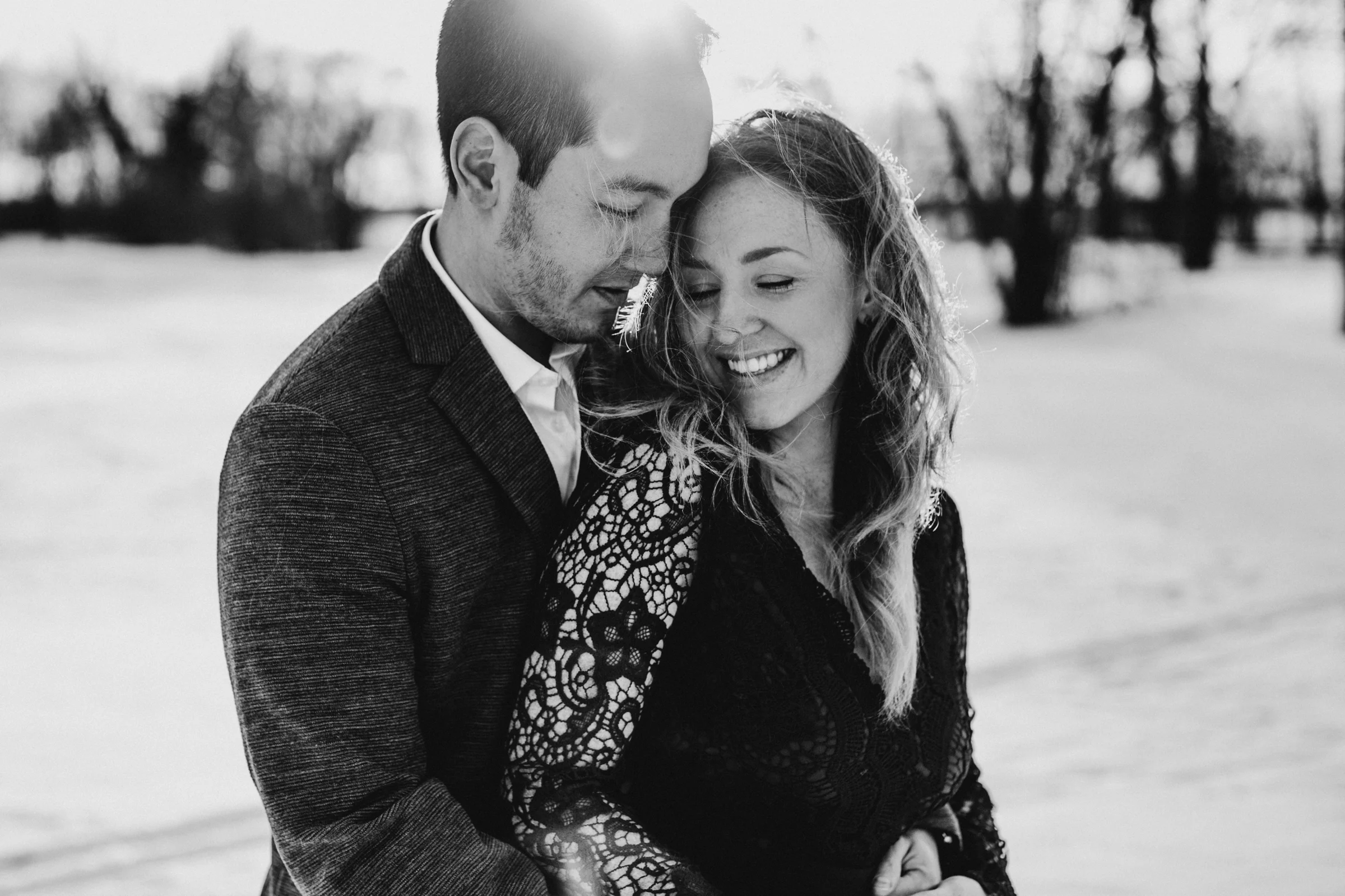Ottawa Winter Engagement Session at Britannia Beach - Becky & Pete