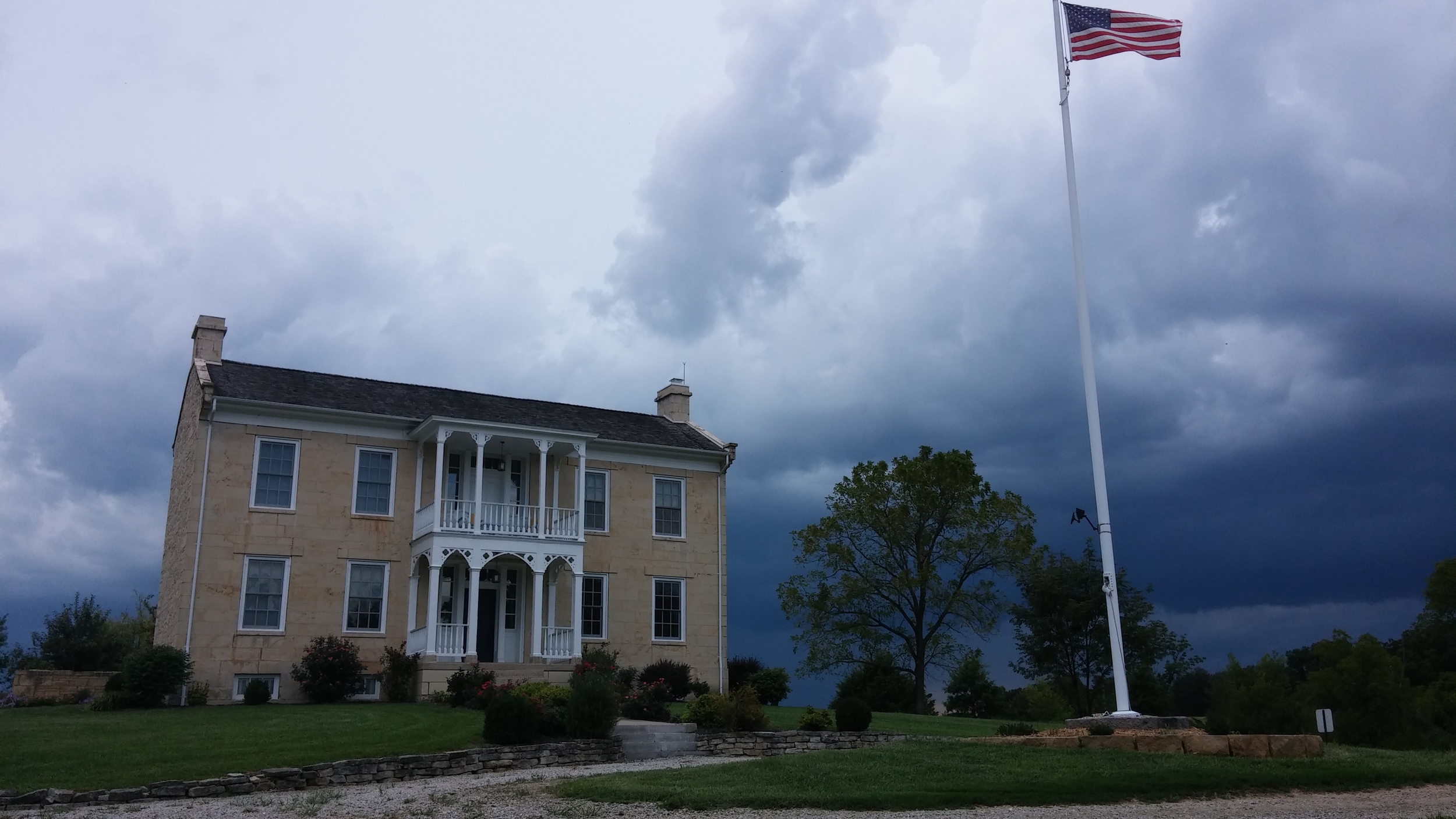 The Colonel Bolton House holds its own against the storm. 