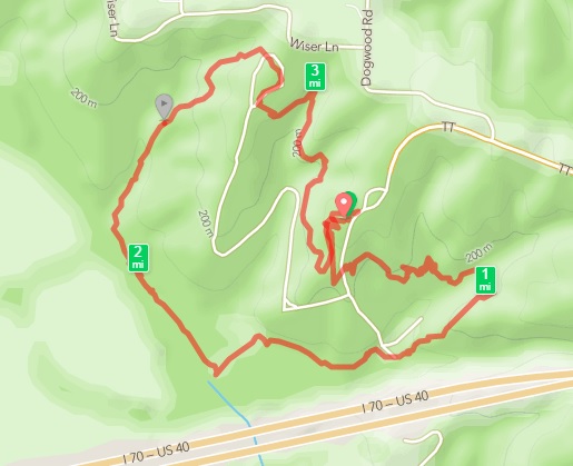 Runkeeper map of our hike