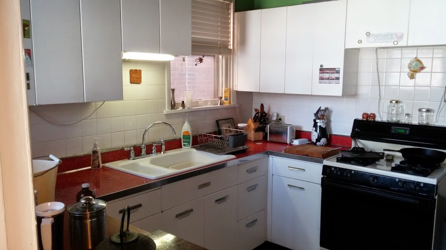 Yes, we still have the red Formica counter tops, too. 
